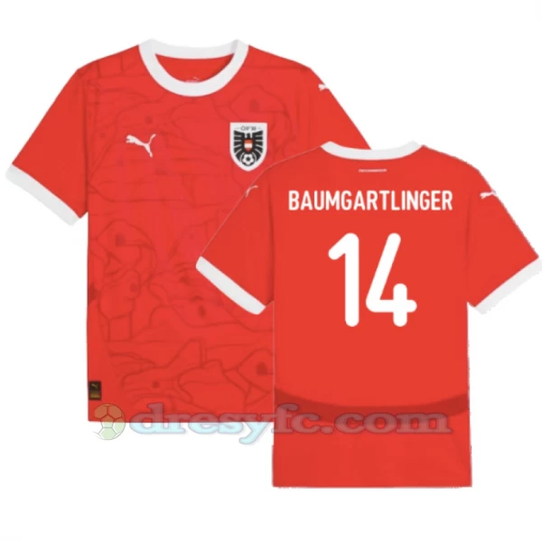 Baumgartlinger #14 Fotbalové Dresy Rakousko Mistrovství Evropy 2024 Domácí Dres Mužské