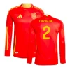 Carvajal #2 Fotbalové Dresy Španělsko Mistrovství Evropy 2024 Domácí Dres Mužské Dlouhý Rukáv