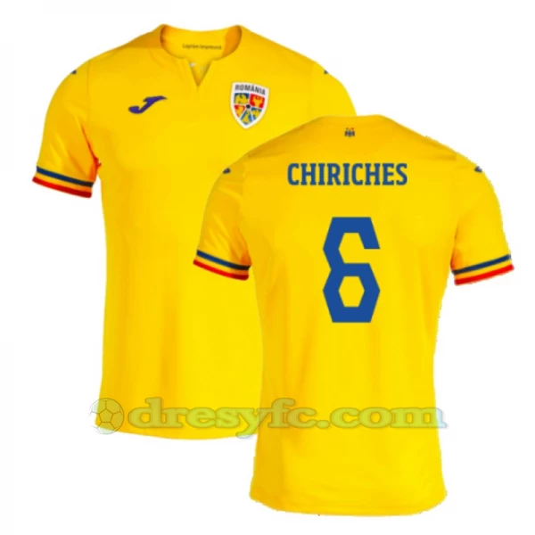 Chiriches #6 Fotbalové Dresy Rumunsko Mistrovství Evropy 2024 Domácí Dres Mužské