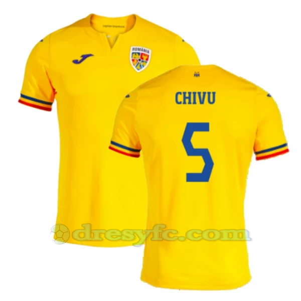 Chivu #5 Fotbalové Dresy Rumunsko Mistrovství Evropy 2024 Domácí Dres Mužské