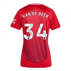 Dámské Fotbalové Dresy Manchester United Van De Beek #34 2024-25 Domácí Dres