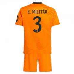 Dětské E.Militao #3 Fotbalové Dresy Real Madrid 2024-25 HP Venkovní Dres Komplet