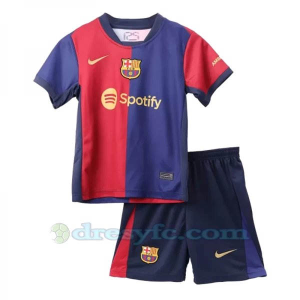 Dětské Fotbalové Dresy FC Barcelona 2024-25 Domácí Dres Komplet