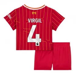 Dětské Fotbalové Dresy Liverpool FC Virgil van Dijk #4 2024-25 Domácí Dres Komplet