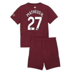 Dětské Fotbalové Dresy Matheus N. #27 Manchester City 2024-25 Alternativní Dres Komplet