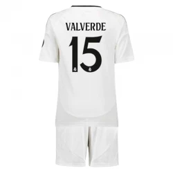 Dětské Fotbalové Dresy Real Madrid Federico Valverde #15 2024-25 Domácí Dres Komplet