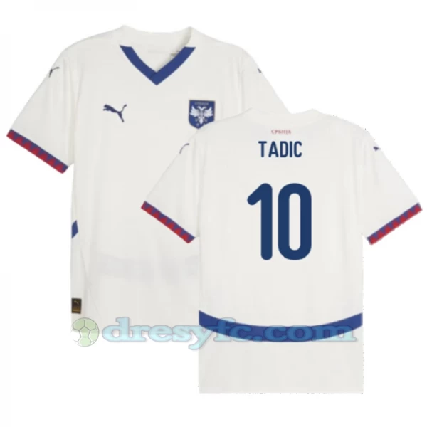 Dušan Tadić #10 Fotbalové Dresy Srbsko Mistrovství Evropy 2024 Venkovní Dres Mužské
