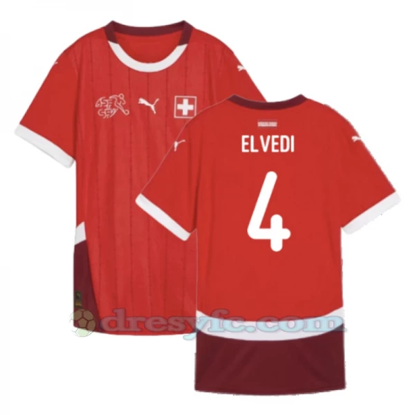 Elvedi #4 Fotbalové Dresy Švýcarsko Mistrovství Evropy 2024 Domácí Dres Mužské