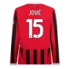 Fotbalové Dresy AC Milan Jovic #15 2024-25 Domácí Dres Mužské Dlouhý Rukáv