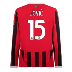Fotbalové Dresy AC Milan Jovic #15 2024-25 Domácí Dres Mužské Dlouhý Rukáv