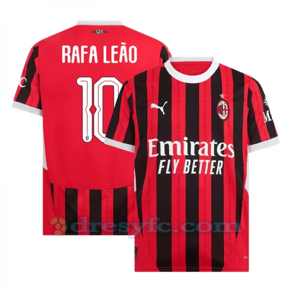 Fotbalové Dresy AC Milan Rafa Leao #10 2024-25 UCL Domácí Dres Mužské