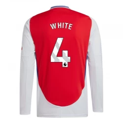 Fotbalové Dresy Arsenal FC White #4 2024-25 Domácí Dres Mužské Dlouhý Rukáv