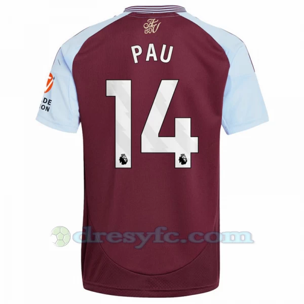 Fotbalové Dresy Aston Villa Pau #14 2024-25 Domácí Dres Mužské