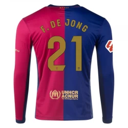 Fotbalové Dresy FC Barcelona F.De Jong #21 2024-25 Domácí Dres Mužské Dlouhý Rukáv