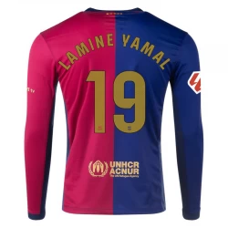 Fotbalové Dresy FC Barcelona Lamine Yamal #19 2024-25 Domácí Dres Mužské Dlouhý Rukáv