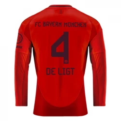 Fotbalové Dresy FC Bayern München De Ligt #4 2024-25 Domácí Dres Mužské Dlouhý Rukáv