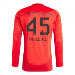 Fotbalové Dresy FC Bayern München Pavlovic #45 2024-25 Domácí Dres Mužské Dlouhý Rukáv