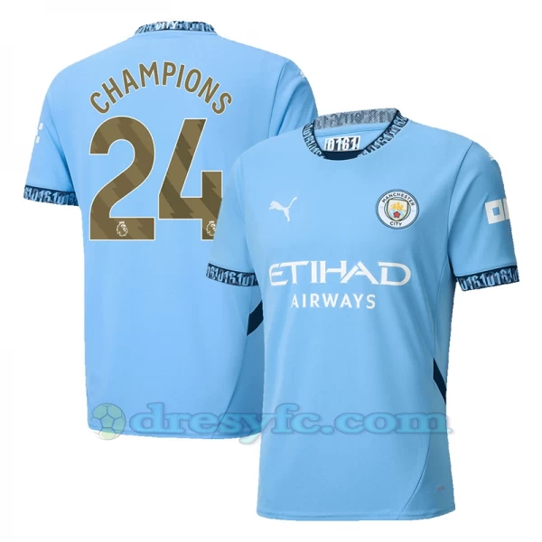 Fotbalové Dresy Manchester City Champions #24 2024-25 Domácí Dres Mužské