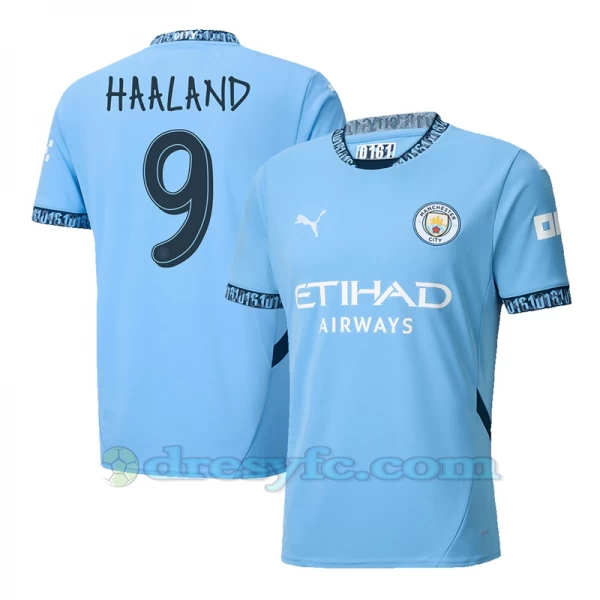 Fotbalové Dresy Manchester City Erling Haaland #9 2024-25 UCL Domácí Dres Mužské