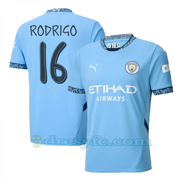 Fotbalové Dresy Manchester City Rodrigo #16 2024-25 UCL Domácí Dres Mužské