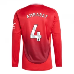 Fotbalové Dresy Manchester United Amrabat #4 2024-25 Domácí Dres Mužské Dlouhý Rukáv