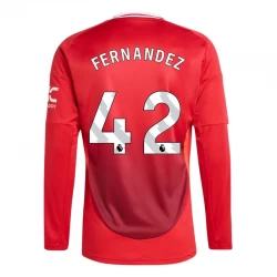 Fotbalové Dresy Manchester United Fernandez #42 2024-25 Domácí Dres Mužské Dlouhý Rukáv