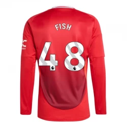 Fotbalové Dresy Manchester United Fish #48 2024-25 Domácí Dres Mužské Dlouhý Rukáv