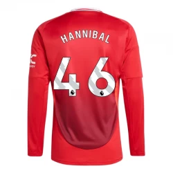 Fotbalové Dresy Manchester United Hannibal #46 2024-25 Domácí Dres Mužské Dlouhý Rukáv