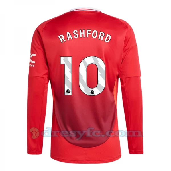 Fotbalové Dresy Manchester United Marcus Rashford #10 2024-25 Domácí Dres Mužské Dlouhý Rukáv