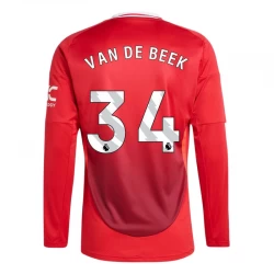 Fotbalové Dresy Manchester United Van De Beek #34 2024-25 Domácí Dres Mužské Dlouhý Rukáv