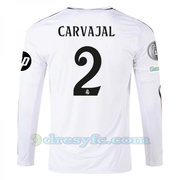 Fotbalové Dresy Real Madrid Carvajal #2 2024-25 HP Domácí Dres Mužské Dlouhý Rukáv