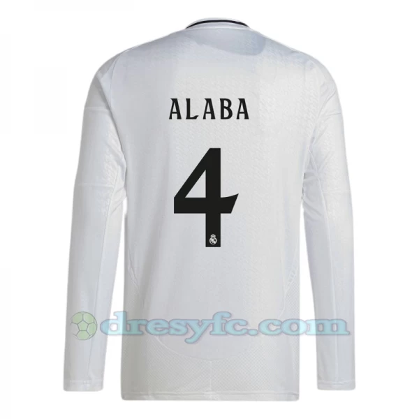 Fotbalové Dresy Real Madrid David Alaba #4 2024-25 Domácí Dres Mužské Dlouhý Rukáv