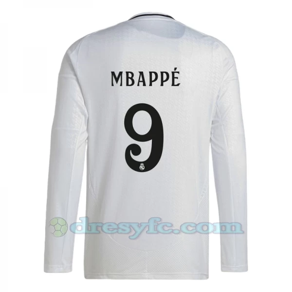 Fotbalové Dresy Real Madrid Mbappe #9 2024-25 Domácí Dres Mužské Dlouhý Rukáv