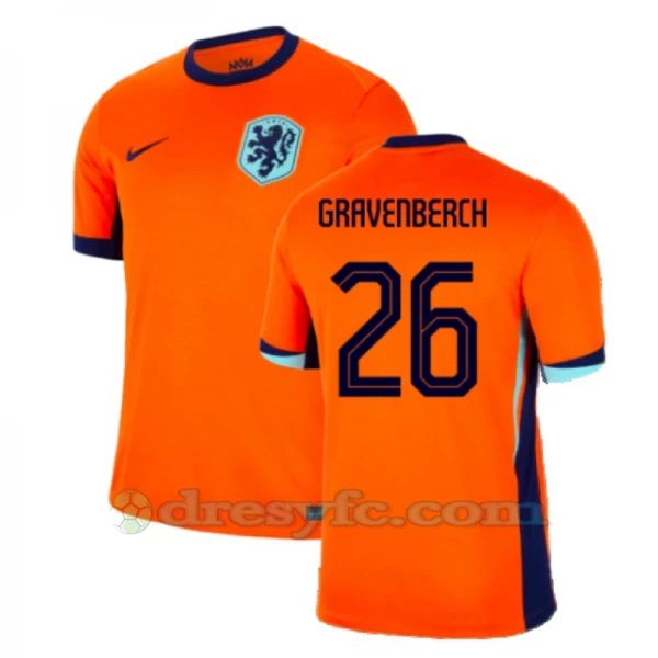 Gravenberch #26 Fotbalové Dresy Holandsko Mistrovství Evropy 2024 Domácí Dres Mužské