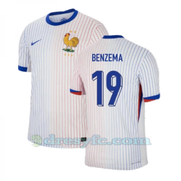 Karim Benzema #19 Fotbalové Dresy Francie Mistrovství Evropy 2024 Venkovní Dres Mužské