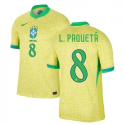 L.paqueta #8 Fotbalové Dresy Brazílie Copa America 2024 Domácí Dres Mužské