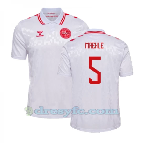 Maehle #5 Fotbalové Dresy Dánsko Mistrovství Evropy 2024 Venkovní Dres Mužské