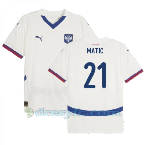 Nemanja Matić #21 Fotbalové Dresy Srbsko Mistrovství Evropy 2024 Venkovní Dres Mužské