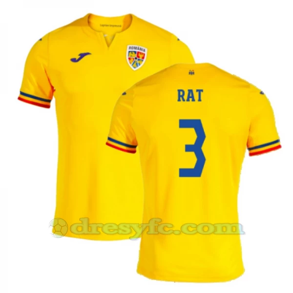 Rat #3 Fotbalové Dresy Rumunsko Mistrovství Evropy 2024 Domácí Dres Mužské