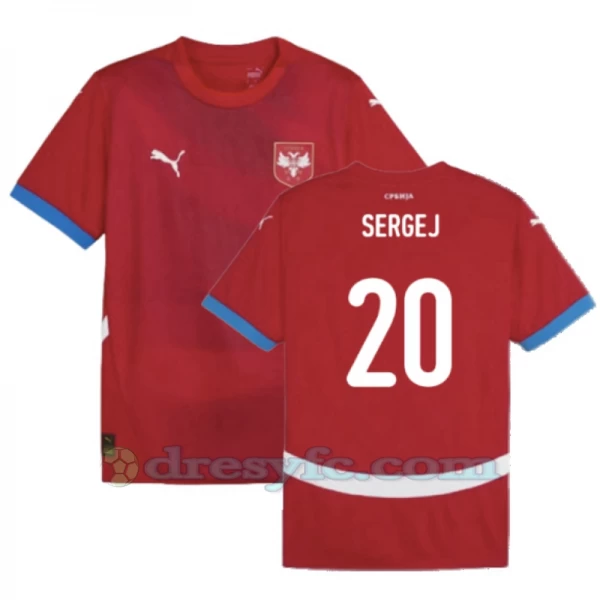 Sergej #20 Fotbalové Dresy Srbsko Mistrovství Evropy 2024 Domácí Dres Mužské