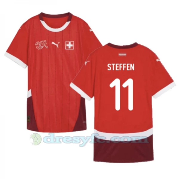 Steffen #11 Fotbalové Dresy Švýcarsko Mistrovství Evropy 2024 Domácí Dres Mužské