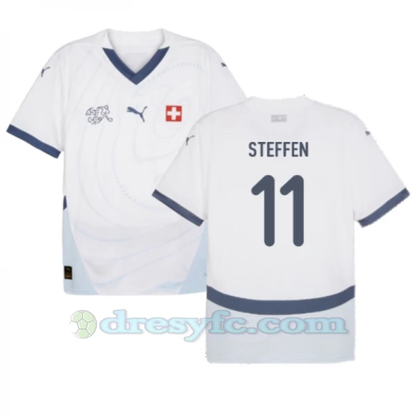 Steffen #11 Fotbalové Dresy Švýcarsko Mistrovství Evropy 2024 Venkovní Dres Mužské