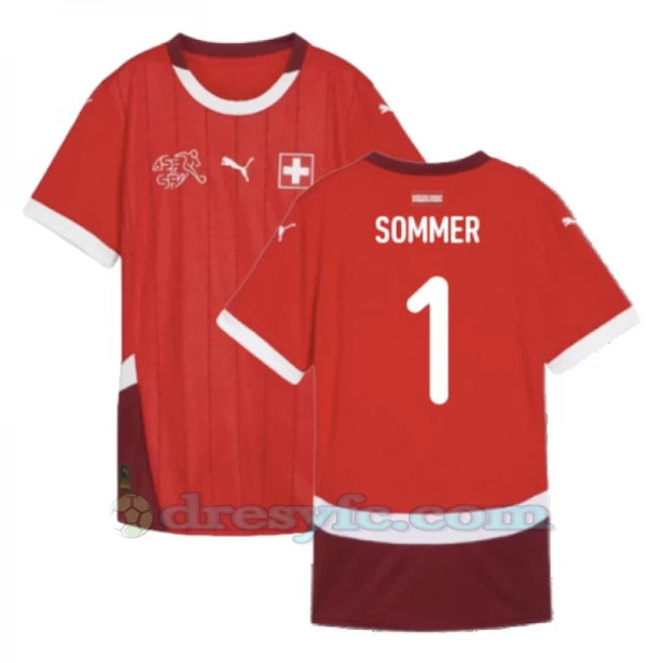 Yann Sommer #1 Fotbalové Dresy Švýcarsko Mistrovství Evropy 2024 Domácí Dres Mužské